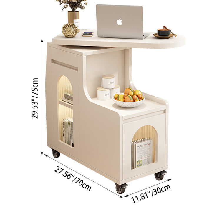 Table basse mobile rectangulaire arquée en verre et panneau de particules au design contemporain créatif avec 2 niveaux pour salon 