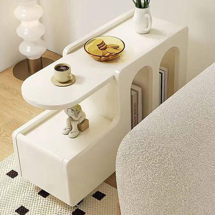 Table basse mobile carrée arquée et incurvée en bois d&