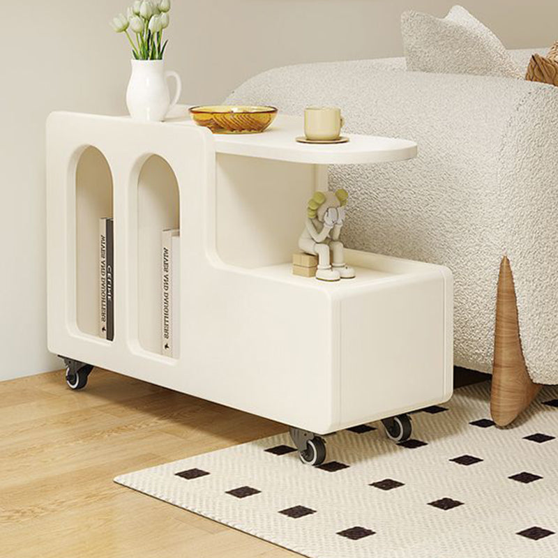 Table basse mobile carrée arquée et incurvée en bois d&