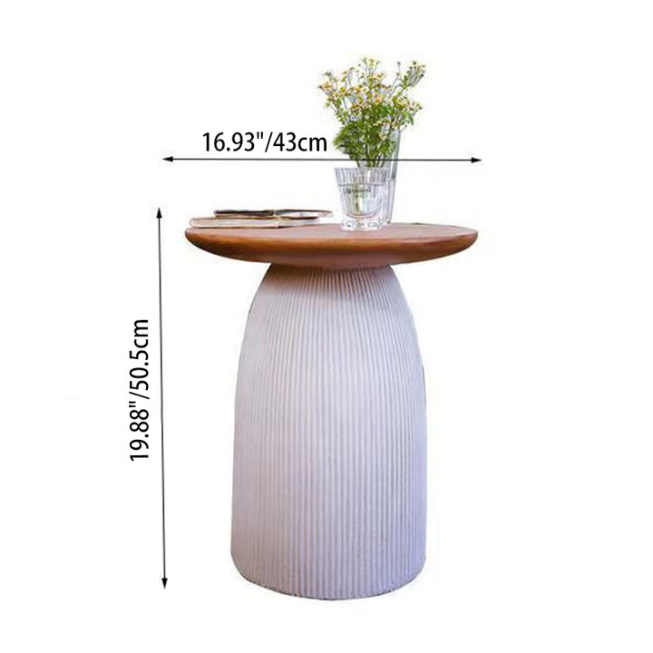 Table basse cylindrique ronde texturée en oxyde de magnésium, style scandinave contemporain, à 1 niveau, pour salon 