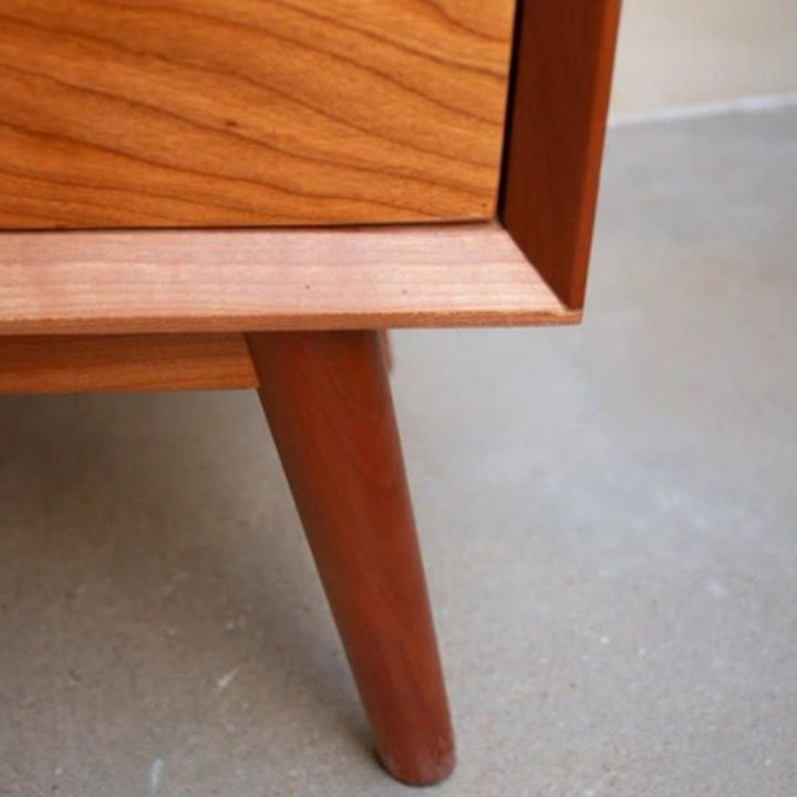 Étagère de rangement rectangulaire cylindrique en bois de pin japonais traditionnel avec tiroir pour salon 