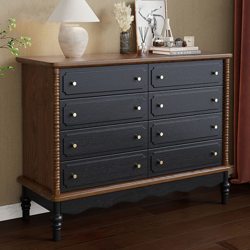 Traditional French Cherry Wood Roman Column Rectangular Storage Cabinet 5/6/8 Drawers For Living Room