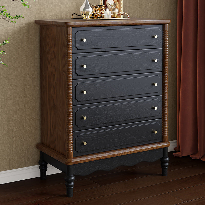 Traditional French Cherry Wood Roman Column Rectangular Storage Cabinet 5/6/8 Drawers For Living Room