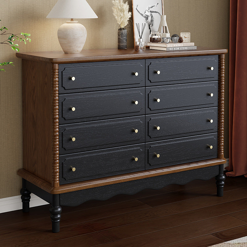 Traditional French Cherry Wood Roman Column Rectangular Storage Cabinet 5/6/8 Drawers For Living Room