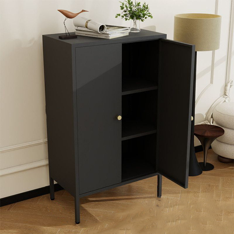 Traditional Chinese PC Sun Panel Cold Rolled Steel Arched Textured Rectangular Storage Cabinet 3-Tier For Living Room