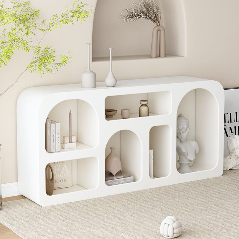 Moderner minimalistischer Schrank aus Holz mit gewölbtem, abgerundetem, rechteckigem Stauraum, 6 Schränke für das Wohnzimmer 