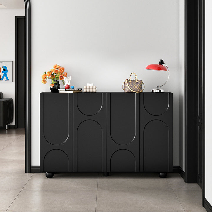 Traditioneller französischer rechteckiger Schuhschrank aus MDF mit geschwungenen Kugeldetails, 5 Ebenen, für das Wohnzimmer 