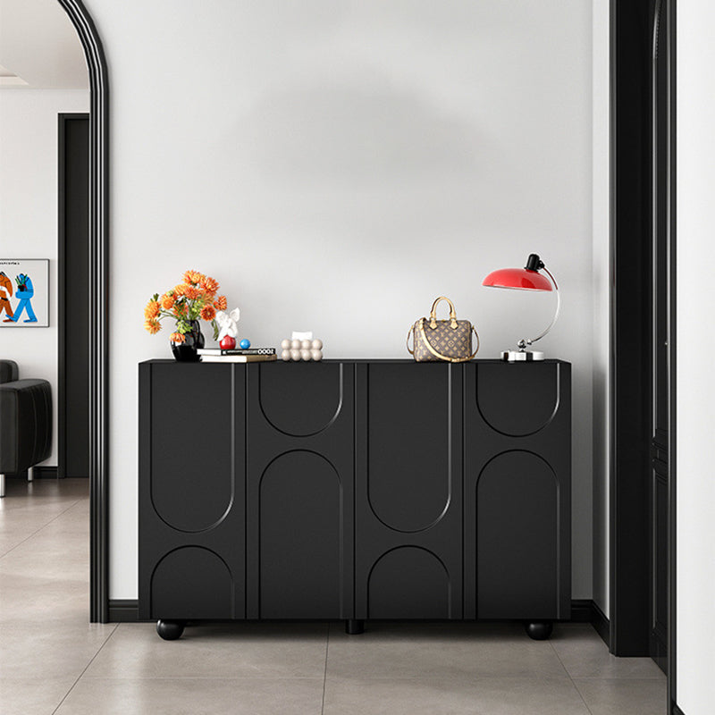 Traditioneller französischer rechteckiger Schuhschrank aus MDF mit geschwungenen Kugeldetails, 5 Ebenen, für das Wohnzimmer 