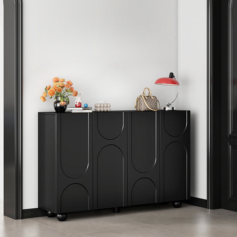 Traditioneller französischer rechteckiger Schuhschrank aus MDF mit geschwungenen Kugeldetails, 5 Ebenen, für das Wohnzimmer 