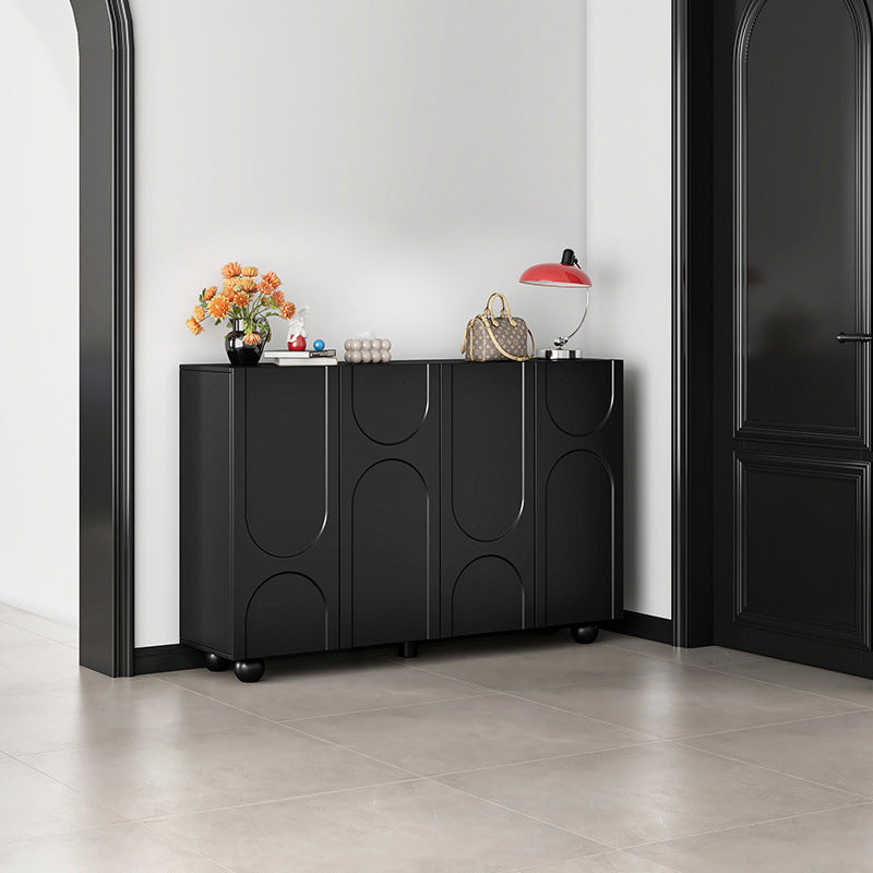 Traditioneller französischer rechteckiger Schuhschrank aus MDF mit geschwungenen Kugeldetails, 5 Ebenen, für das Wohnzimmer 