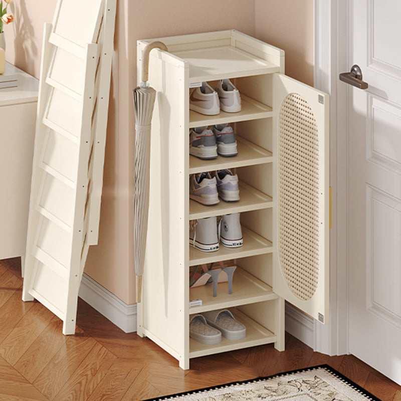 Traditionelle chinesische MDF Bambus Faux Rattan Durchbruch Rechteckiger Schuhspeicher 6/7/8/9-Speicher für Wohnzimmer 