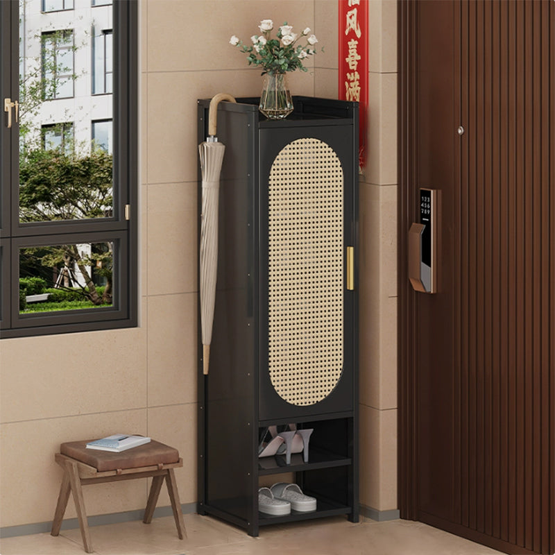 Traditionelle chinesische MDF Bambus Faux Rattan Durchbruch Rechteckiger Schuhspeicher 6/7/8/9-Speicher für Wohnzimmer 