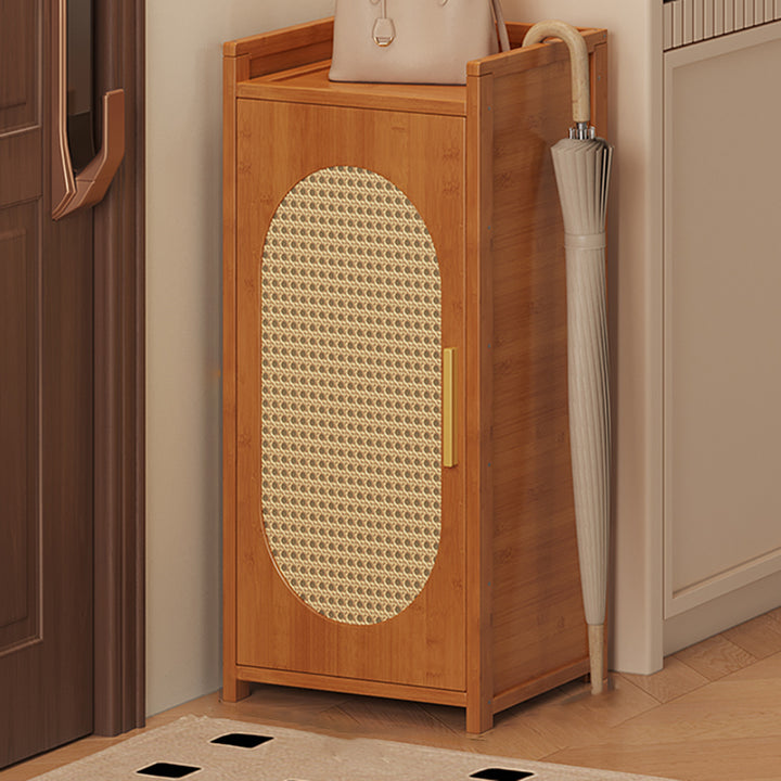Traditionelle chinesische MDF Bambus Faux Rattan Durchbruch Rechteckiger Schuhspeicher 6/7/8/9-Speicher für Wohnzimmer 