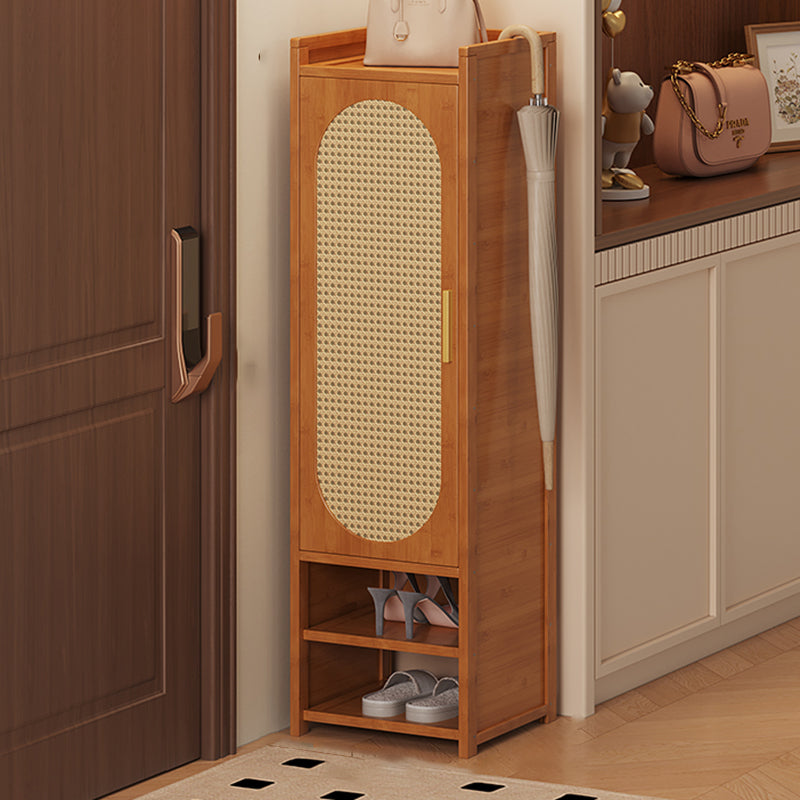 Traditionelle chinesische MDF Bambus Faux Rattan Durchbruch Rechteckiger Schuhspeicher 6/7/8/9-Speicher für Wohnzimmer 