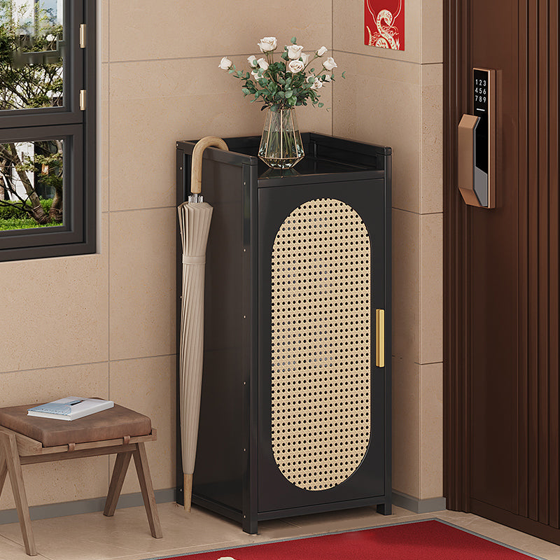 Traditionelle chinesische MDF Bambus Faux Rattan Durchbruch Rechteckiger Schuhspeicher 6/7/8/9-Speicher für Wohnzimmer 