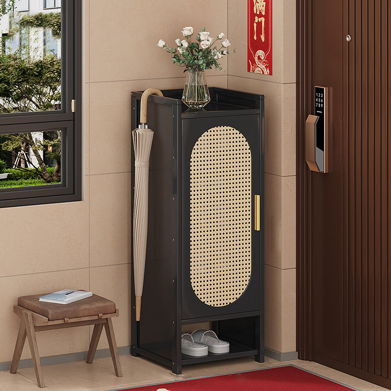 Traditionelle chinesische MDF Bambus Faux Rattan Durchbruch Rechteckiger Schuhspeicher 6/7/8/9-Speicher für Wohnzimmer 
