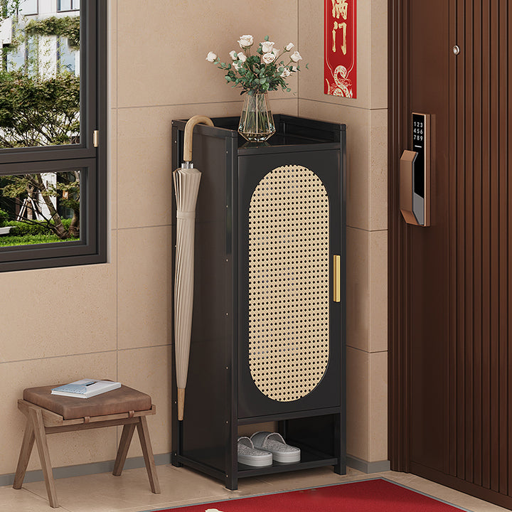 Traditionelle chinesische MDF Bambus Faux Rattan Durchbruch Rechteckiger Schuhspeicher 6/7/8/9-Speicher für Wohnzimmer 