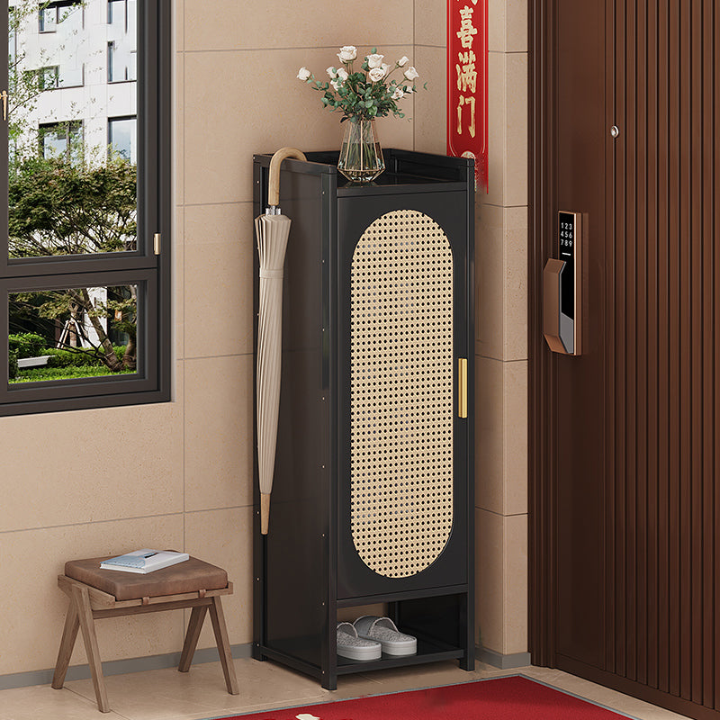 Traditionelle chinesische MDF Bambus Faux Rattan Durchbruch Rechteckiger Schuhspeicher 6/7/8/9-Speicher für Wohnzimmer 