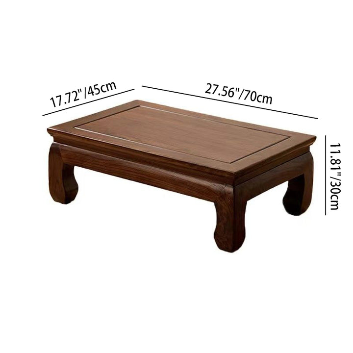 Traditional Chinese Elm Wood Rectangular Coffee Table 1-Tier For Living Room