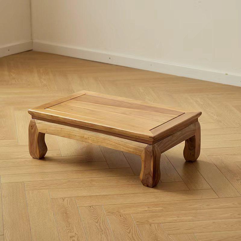 Traditional Chinese Elm Wood Rectangular Coffee Table 1-Tier For Living Room