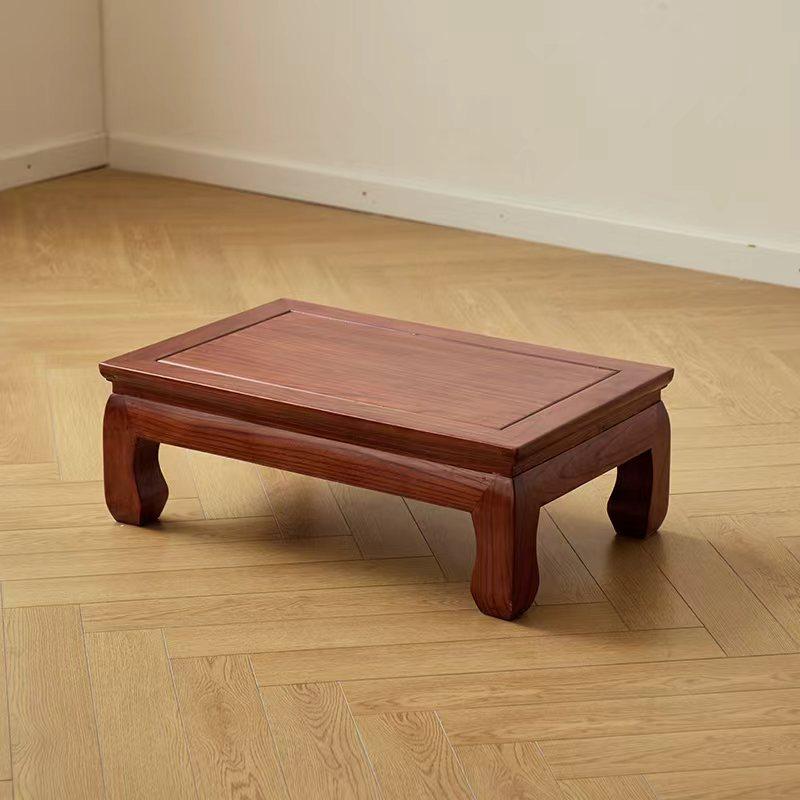 Traditional Chinese Elm Wood Rectangular Coffee Table 1-Tier For Living Room
