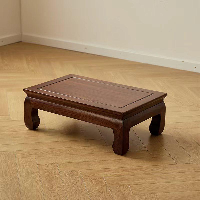 Traditional Chinese Elm Wood Rectangular Coffee Table 1-Tier For Living Room