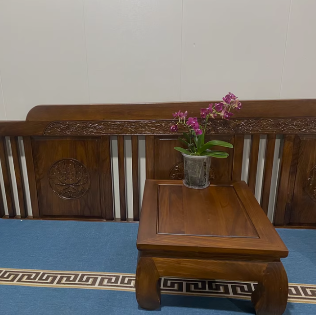 Traditional Chinese Elm Wood Rectangular Coffee Table 1-Tier For Living Room