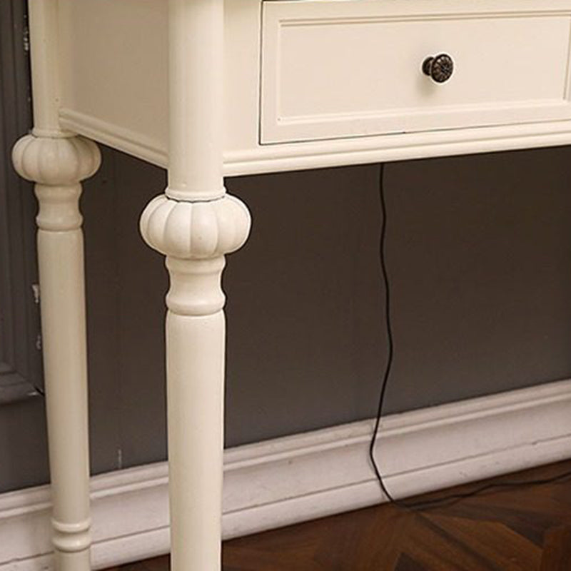 Moderne minimalistische Schminktisch aus Kiefernholz mit rechteckiger runder Form und 2 Schubladen für das Schlafzimmer 