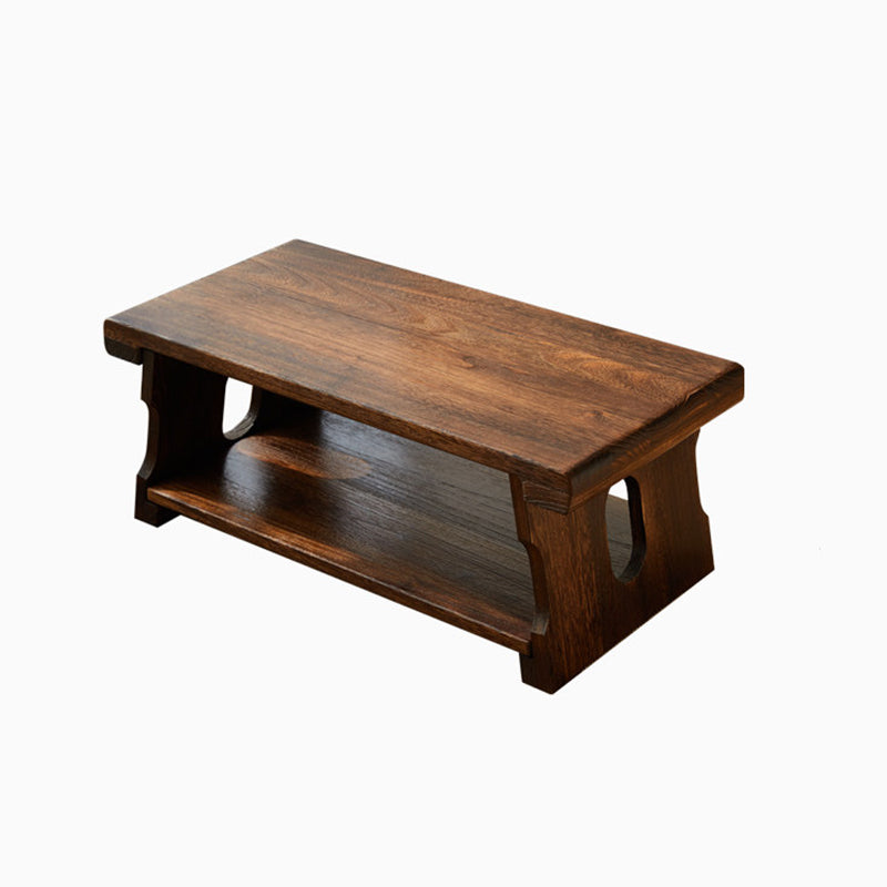 Traditioneller japanischer Kaffeetisch aus Paulownia-Holz, klappbar, rechteckig, 2-stufig für das Wohnzimmer 
