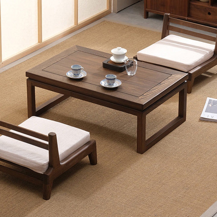 Table basse rectangulaire traditionnelle japonaise en bois d&