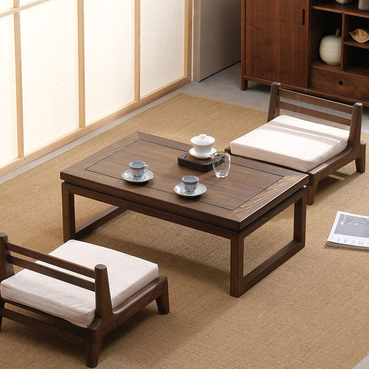 Table basse rectangulaire traditionnelle japonaise en bois d&