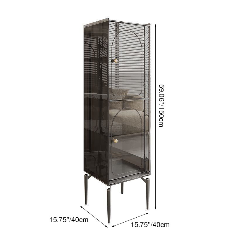 Moderno gabinete de almacenamiento rectangular de acero al carbono acrílico de lujo con 2/4 niveles para sala de estar 