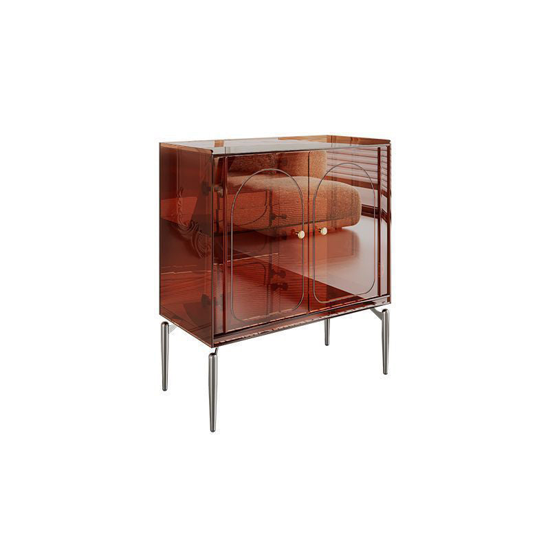 Moderno gabinete de almacenamiento rectangular de acero al carbono acrílico de lujo con 2/4 niveles para sala de estar 
