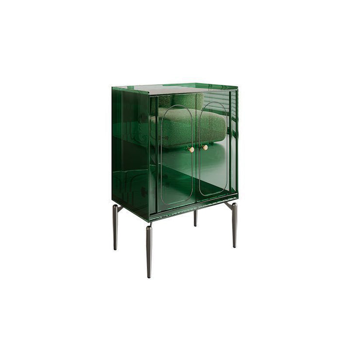 Moderno gabinete de almacenamiento rectangular de acero al carbono acrílico de lujo con 2/4 niveles para sala de estar 