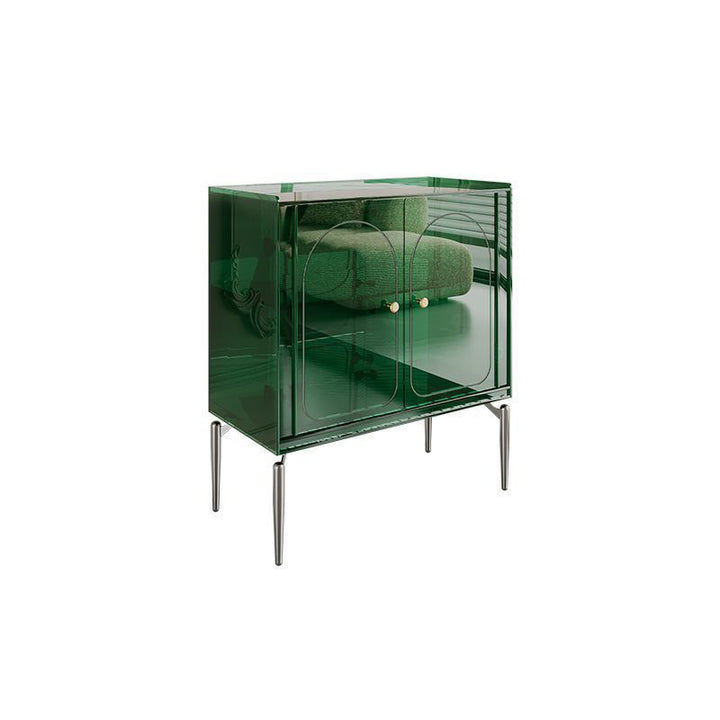 Moderno gabinete de almacenamiento rectangular de acero al carbono acrílico de lujo con 2/4 niveles para sala de estar 