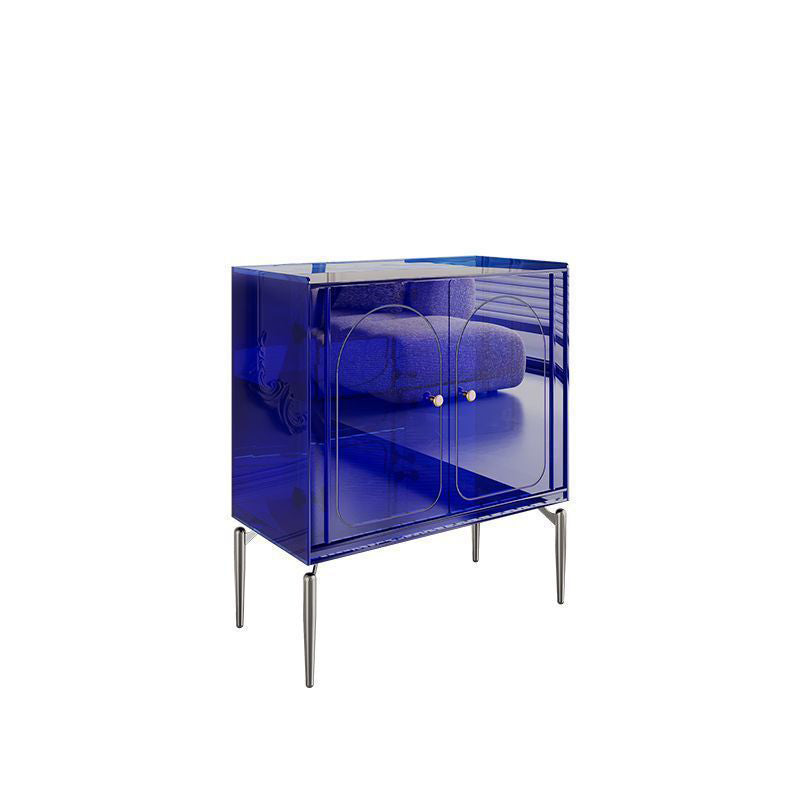 Moderno gabinete de almacenamiento rectangular de acero al carbono acrílico de lujo con 2/4 niveles para sala de estar 