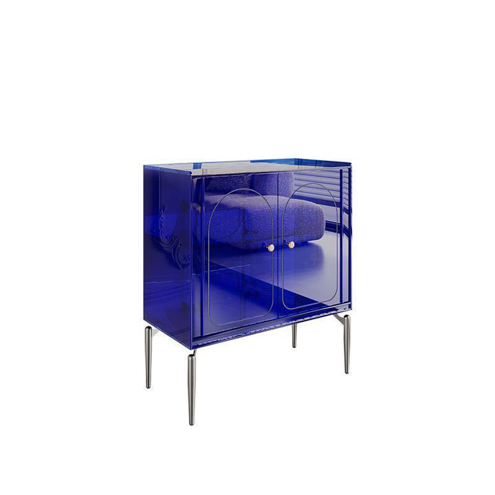 Moderno gabinete de almacenamiento rectangular de acero al carbono acrílico de lujo con 2/4 niveles para sala de estar 