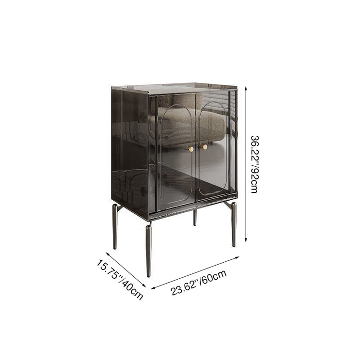 Moderno gabinete de almacenamiento rectangular de acero al carbono acrílico de lujo con 2/4 niveles para sala de estar 