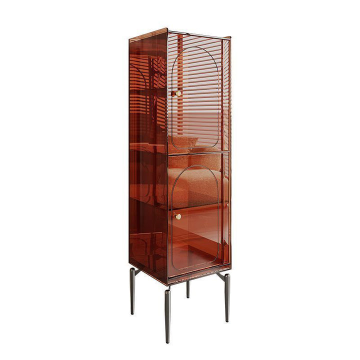 Moderno gabinete de almacenamiento rectangular de acero al carbono acrílico de lujo con 2/4 niveles para sala de estar 