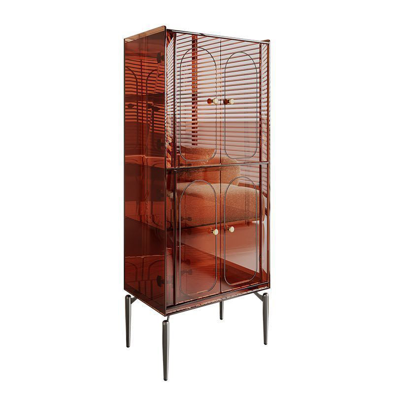 Moderno gabinete de almacenamiento rectangular de acero al carbono acrílico de lujo con 2/4 niveles para sala de estar 