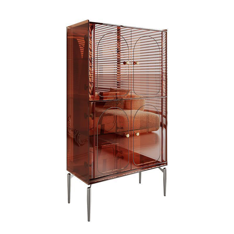 Moderno gabinete de almacenamiento rectangular de acero al carbono acrílico de lujo con 2/4 niveles para sala de estar 