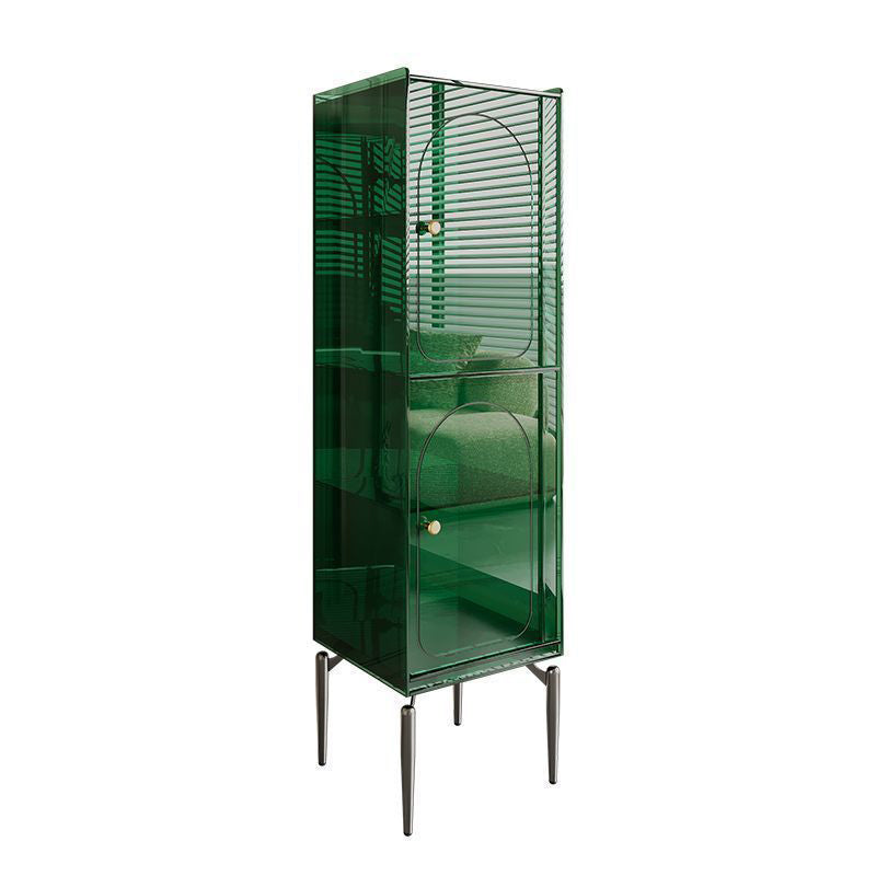 Moderno gabinete de almacenamiento rectangular de acero al carbono acrílico de lujo con 2/4 niveles para sala de estar 