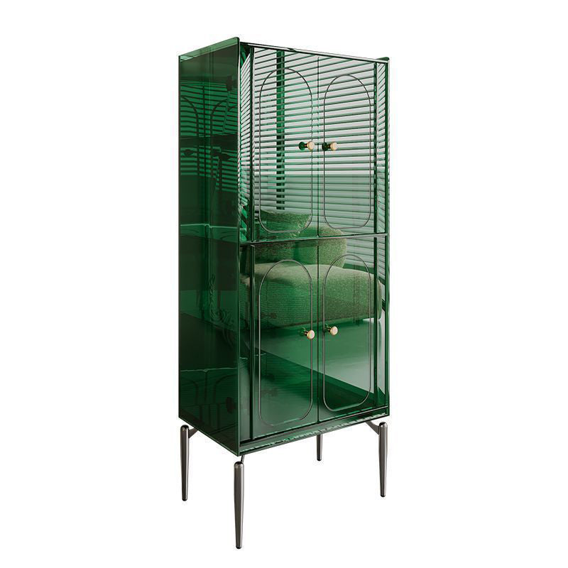 Moderno gabinete de almacenamiento rectangular de acero al carbono acrílico de lujo con 2/4 niveles para sala de estar 