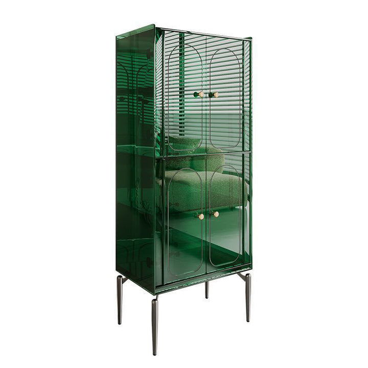 Moderno gabinete de almacenamiento rectangular de acero al carbono acrílico de lujo con 2/4 niveles para sala de estar 