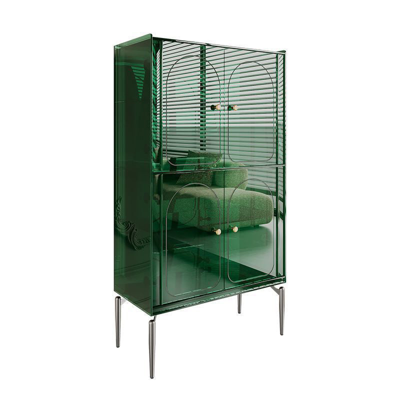 Moderno gabinete de almacenamiento rectangular de acero al carbono acrílico de lujo con 2/4 niveles para sala de estar 