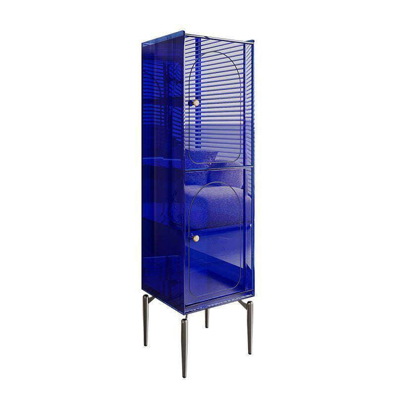Moderno gabinete de almacenamiento rectangular de acero al carbono acrílico de lujo con 2/4 niveles para sala de estar 