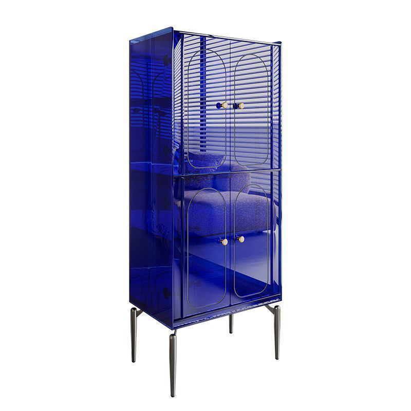 Moderno gabinete de almacenamiento rectangular de acero al carbono acrílico de lujo con 2/4 niveles para sala de estar 