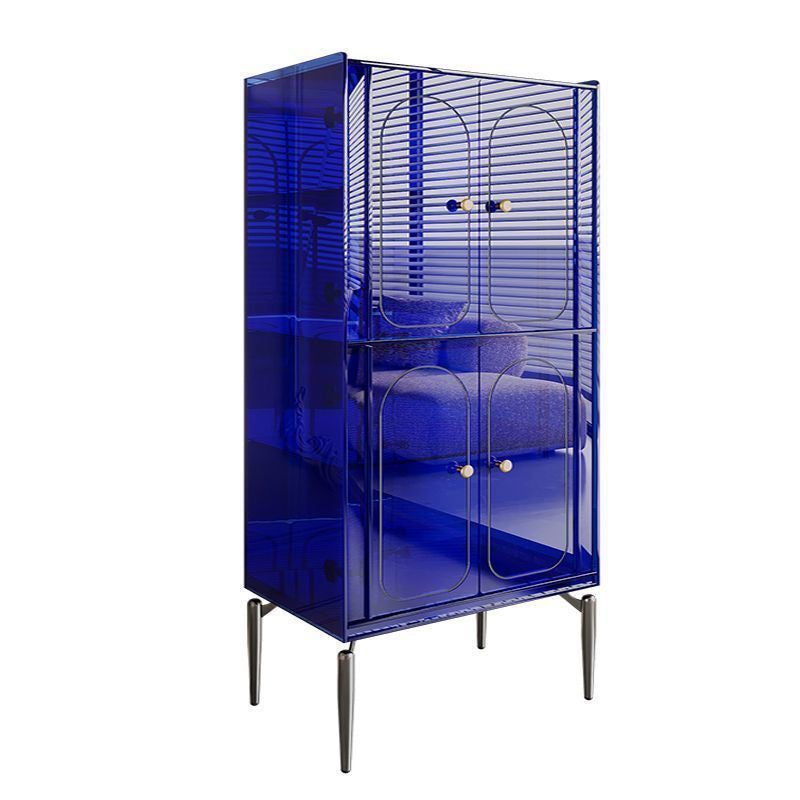 Moderno gabinete de almacenamiento rectangular de acero al carbono acrílico de lujo con 2/4 niveles para sala de estar 