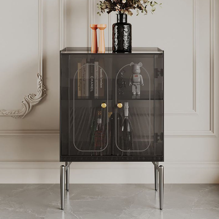 Moderno gabinete de almacenamiento rectangular de acero al carbono acrílico de lujo con 2/4 niveles para sala de estar 