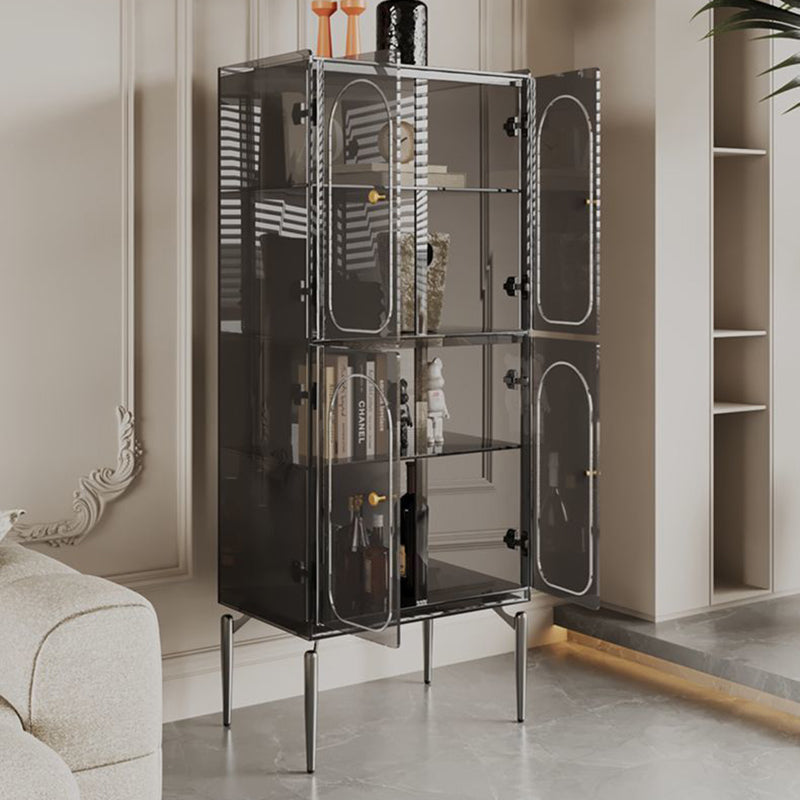 Moderno gabinete de almacenamiento rectangular de acero al carbono acrílico de lujo con 2/4 niveles para sala de estar 
